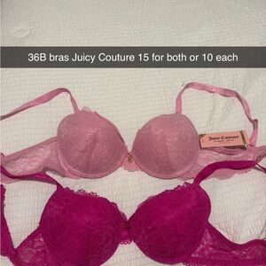 Juicy Couture Pink and Magenta Lace Bras